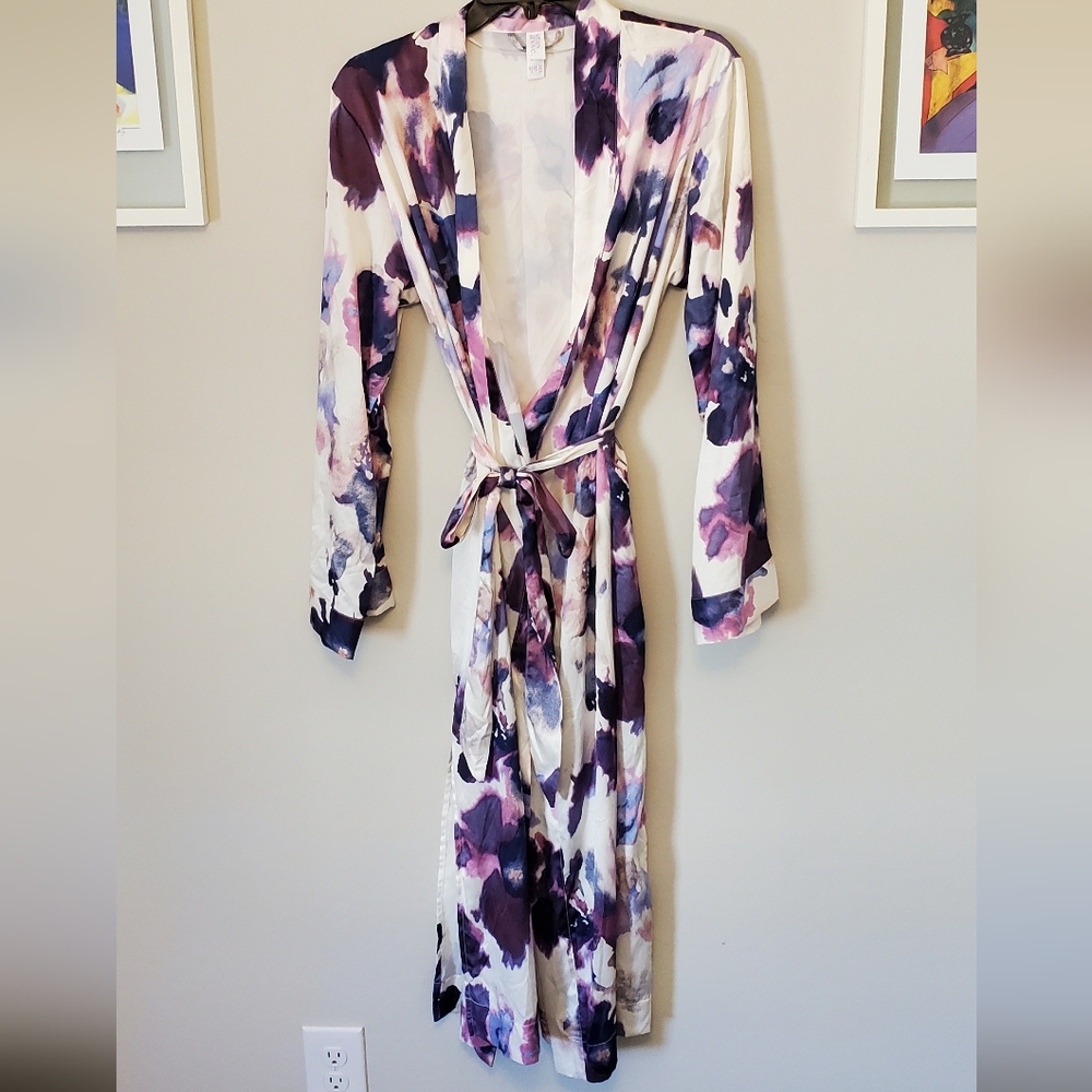 Stars Above Purple and White Tie-Dye Robe Intimates Sleepwear
